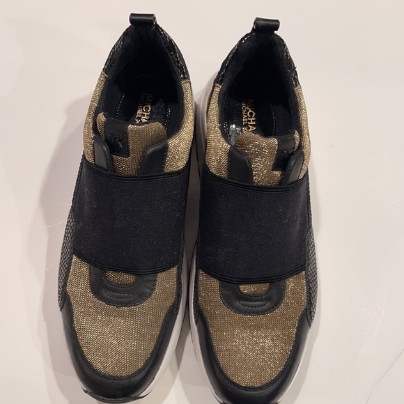 MICHAEL KORS Cosmo Slip On Sneakers ~ Glitter Gold ~ Size 9.5 - Picture 2 of 7